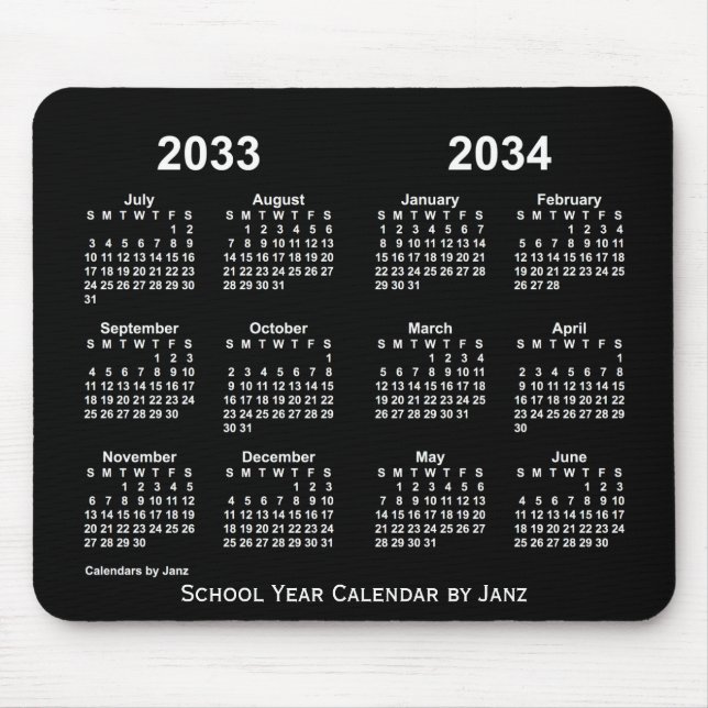 2033-2034 Neon School Year Calendar by Janz Mousepad (Vorne)