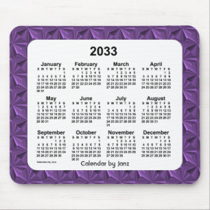 2033 Lila Diamonds Calendar von Janz Mousepad