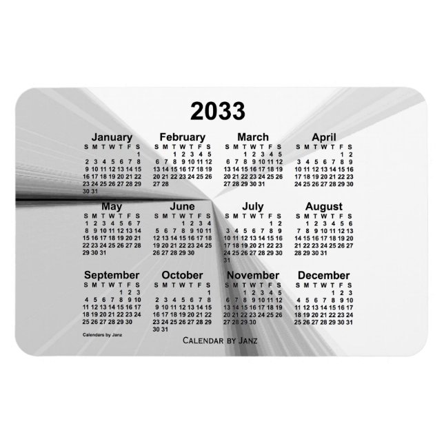 2033 Raucherkalender von Janz 4x6 Magnet (Horizontal)