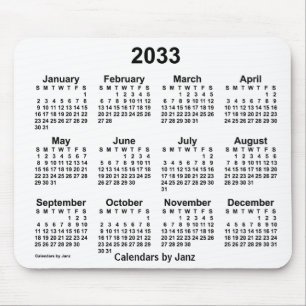 2033 Weißkalender von Janz Mouse Pad Mousepad