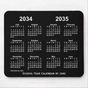2034-2035 Neon School Year Calendar by Janz Mousepad