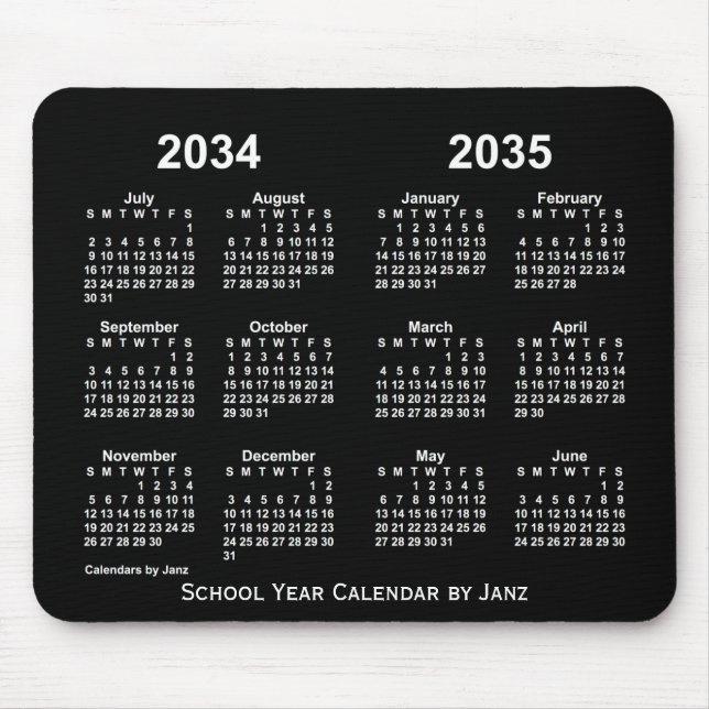 2034-2035 Neon School Year Calendar by Janz Mousepad (Vorne)