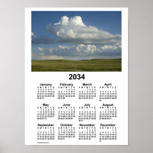 2034 Nebraska Sandhills Kalender von Janz Poster