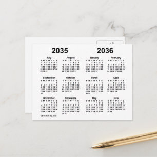 2035-2036 Weißer Schuljahrskalender von Janz Postkarte