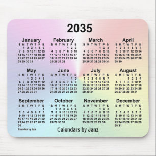 2035 Rainbow Cloud Calendar by Janz Mousepad