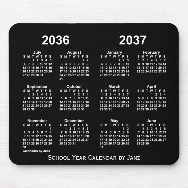 2036-2037 Neon School Year Calendar by Janz Mousepad (Vorne)