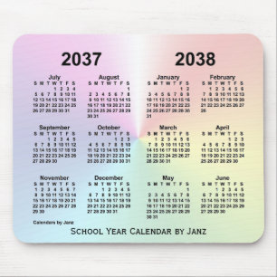 2037-2038 Rainbow Cloud School Calendar by Janz Mousepad