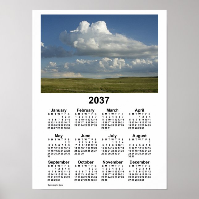 2037 Nebraska Sandhills Calendar von Janz Poster (Vorne)