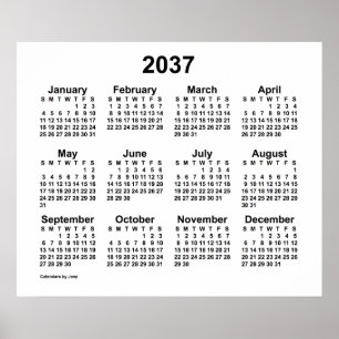 2037 Weißer Kalender von Janz Print Poster