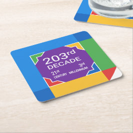 203. Dekade (Neujahr 2021-2030) Rechteckiger Pappuntersetzer