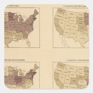 204 Hersteller/km2 Quadratischer Aufkleber