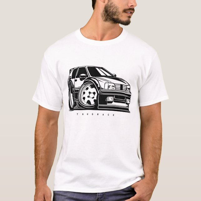 205 Toon Art Car Enthusiast T-Shirt (Vorderseite)