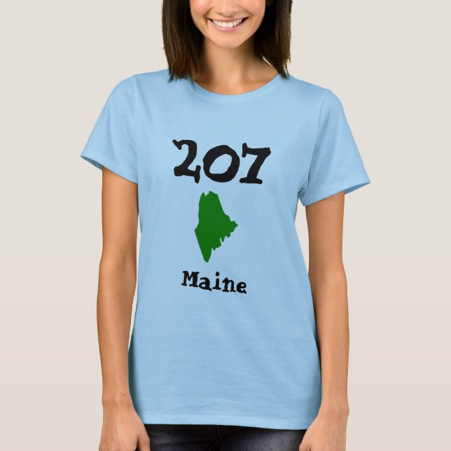 207, Bereichscode von Maine T-Shirt (Vorderseite)