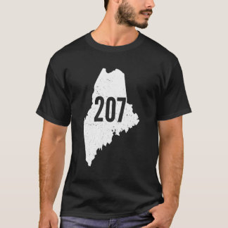 207 Kontur für Maine-Staat-Code T-Shirt