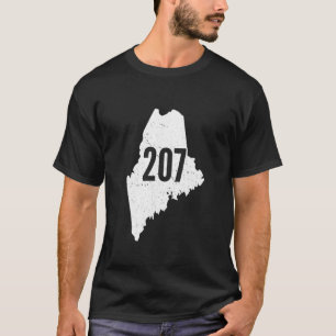 207 Maine State Area Code Outline Pride T-Shirt