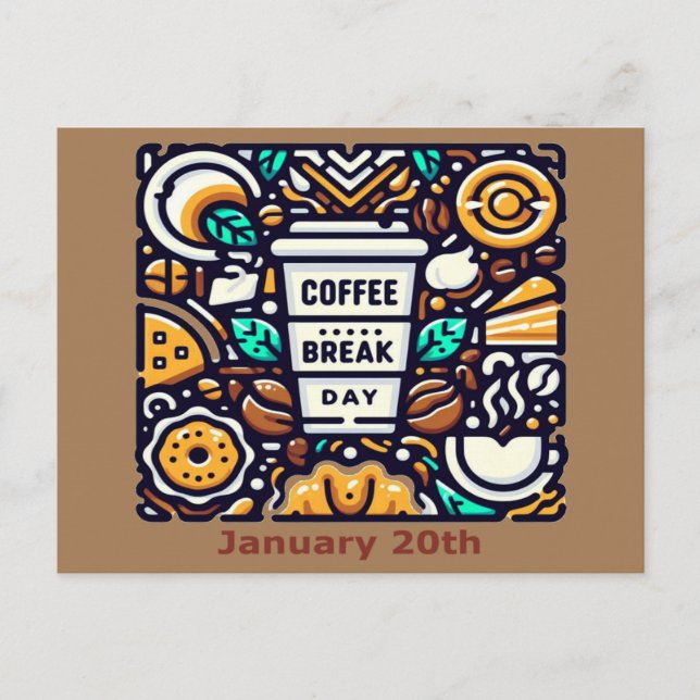 20.01. - Kaffeepause Postkarte (Vorderseite)