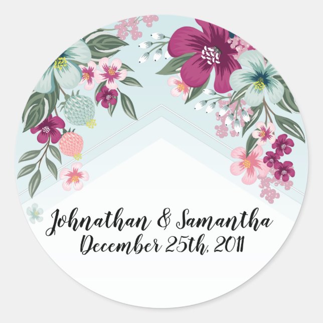 20 - 1,5" Bevorzugen Sie Stickers Tropical Blume a (Vorderseite)