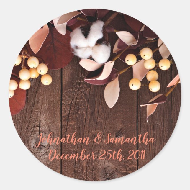 20 - 1.5" Bevorzugen Sticker Cotton Branch auf Dun (Vorderseite)