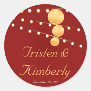 20 - 1,5" Bevorzugen Stickers Paper Lanterns on Re