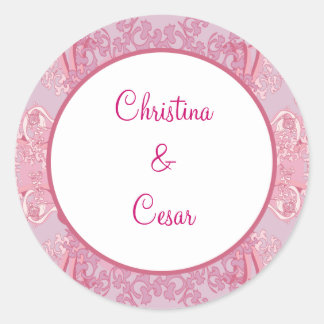 20 - 1.5" Bevorzugen Stickers Pink/Lila Chinesisch