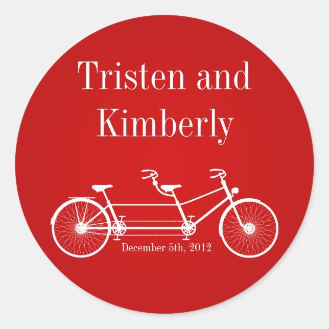 20 - 1.5" Bevorzugen Stickers Red Double Bike (Vorderseite)