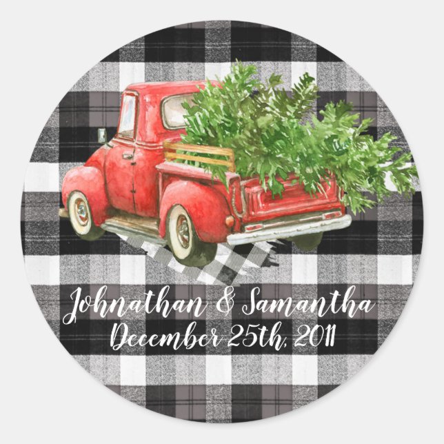 20 - 1.5" Bevorzugen Stickers XMAS Truck Baffalo K (Vorderseite)