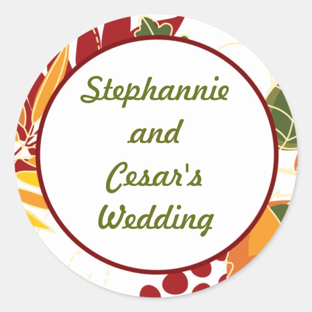 20 - 1,5" Bevorzugte Stickers Fall Foliage Blätter (Vorderseite)