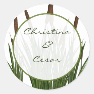 20 - 1,5" Bevorzugung Stickers Cattail/Dragonfly i
