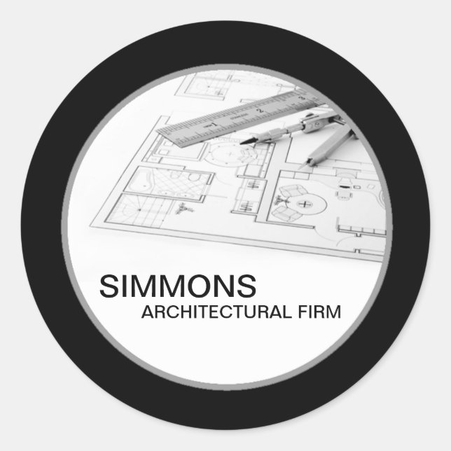 20 - 1,5" Black Architectural Business Stickers (Vorderseite)