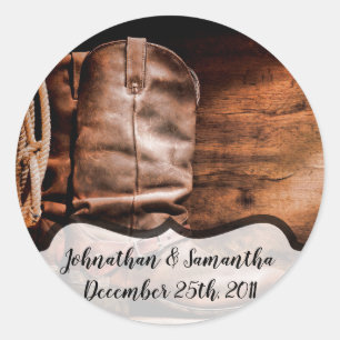 20 - 1,5" Gefallen Stickers Cowboy Boots Barn Wood