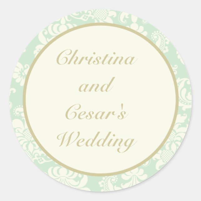 20 - 1,5" Gefallen Stickers Damask Paris (Vorderseite)