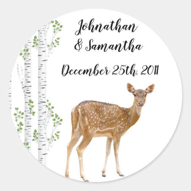 20 - 1,5" Gefallen Stickers Deer Doe Woodland Buck (Vorderseite)