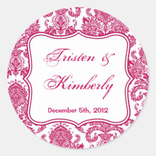 20 - 1,5" Gefallen Stickers Fusia White Damask Lac