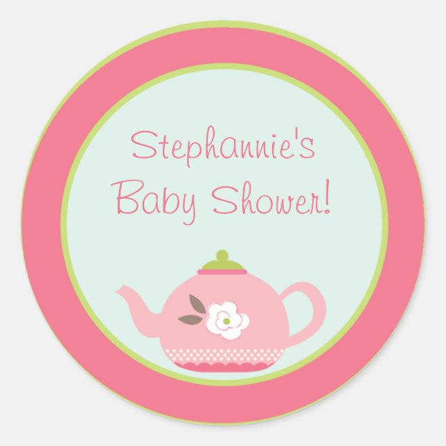 20 - 1,5" Gefallen Stickers Tee Party Pink Pastel (Vorderseite)