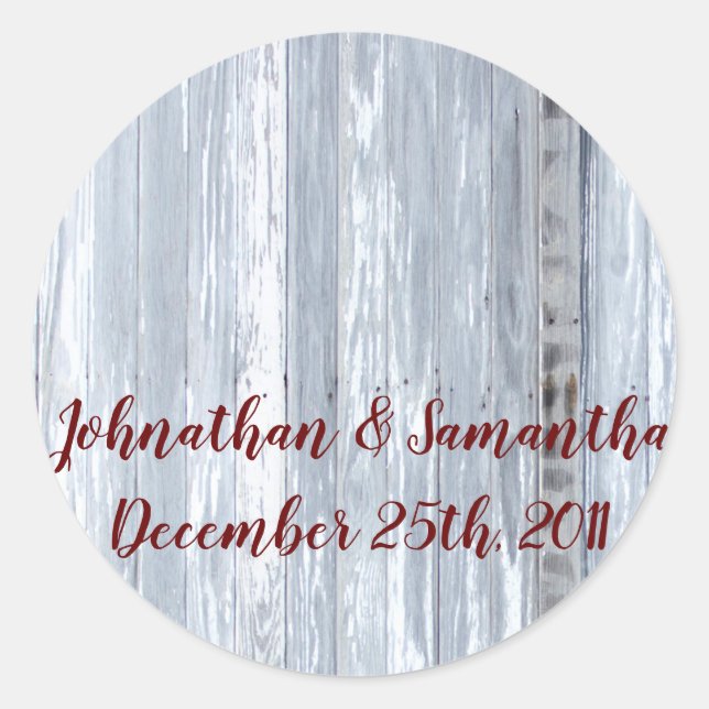 20 - 1.5" Gefallen Stickers White Wash Wood Barn D (Vorderseite)