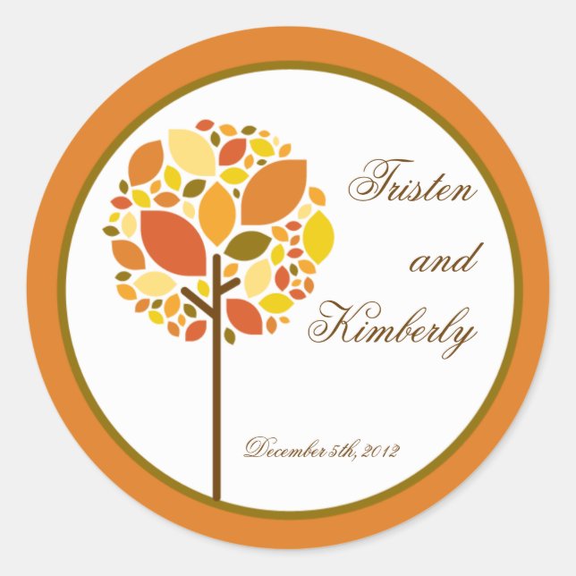 20 - 1,5" Gunst Sticker Moderner Herbstbaum Fall (Vorderseite)