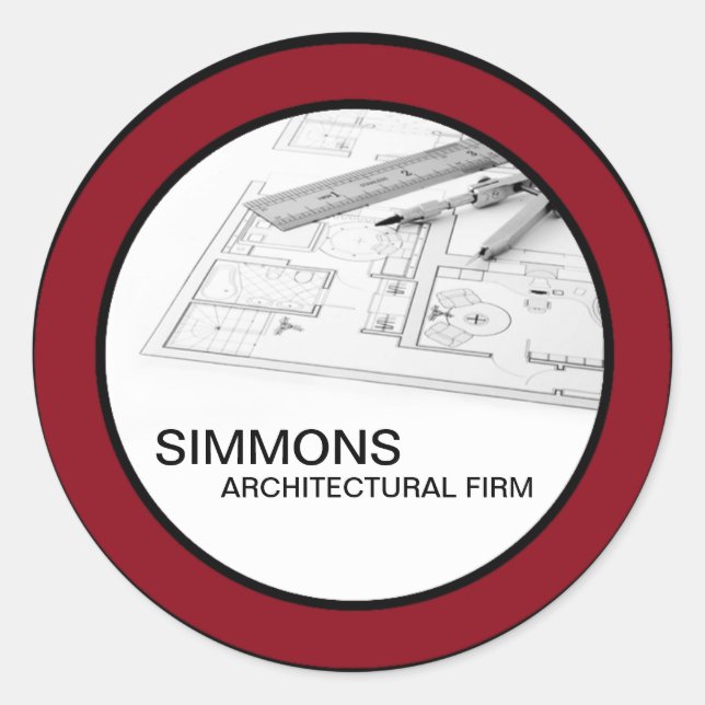 20 - 1,5" Red Architectural Business Stickers (Vorderseite)