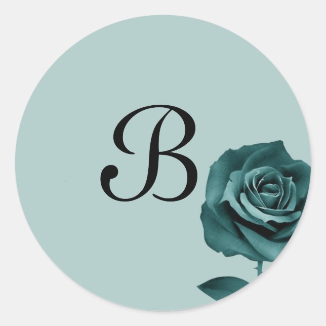 20 - 1,5 Umschlag Aufkleber Blaue Rose (Vorderseite)