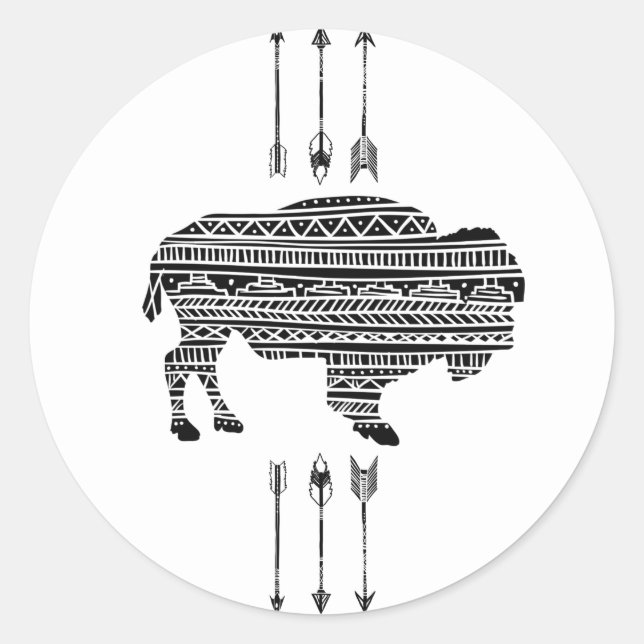 20 - 1,5 Umschlag Aufkleber Boho Buffalo Tribal Pa (Vorderseite)