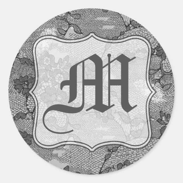 20 - 1,5 Umschlag Aufkleber Country Black Lace Pri (Vorderseite)