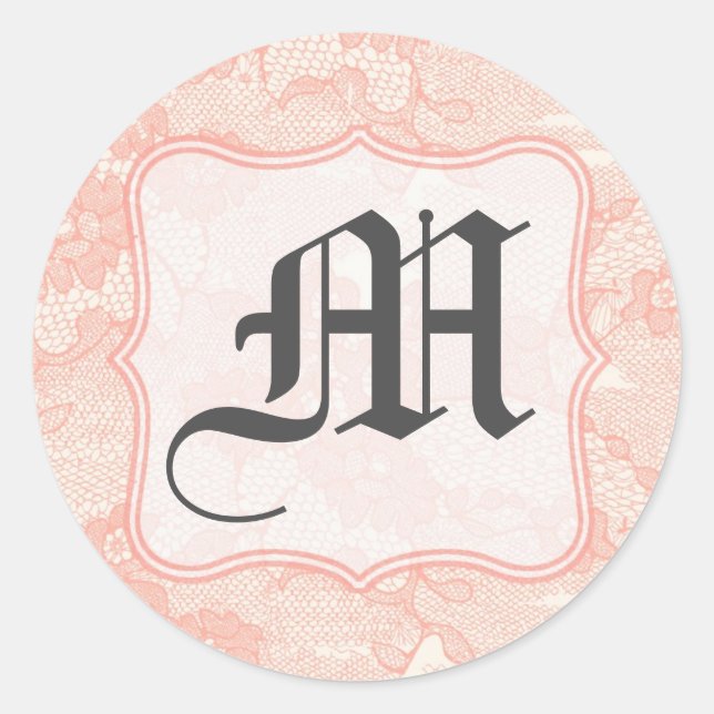 20 - 1,5 Umschlag Aufkleber Country Coral Lace Pri (Vorderseite)