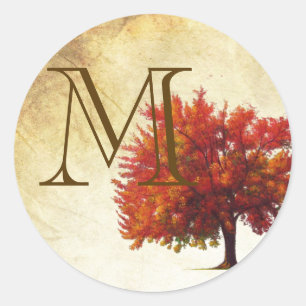 20 - 1,5 Umschlag Aufkleber Fall Tree Aged Paper V