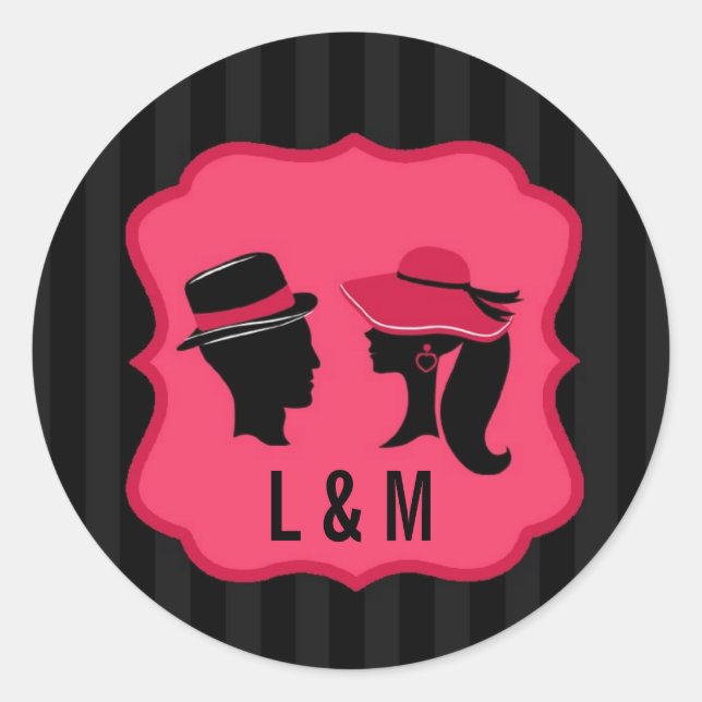 20 - 1,5 Umschlag Aufkleber Förmliche Hats Elegant (Vorderseite)