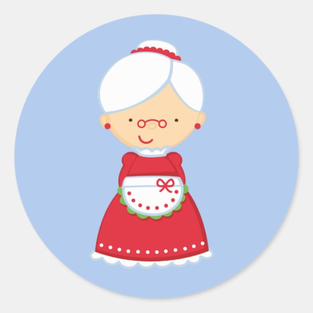 20 - 1,5" Umschlag Aufkleber Frau Santa Clause (Vorderseite)