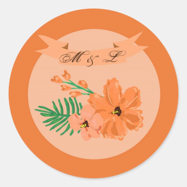 20 - 1,5 Umschlag Aufkleber Frühjahr Hibisken Blum (Vorderseite)