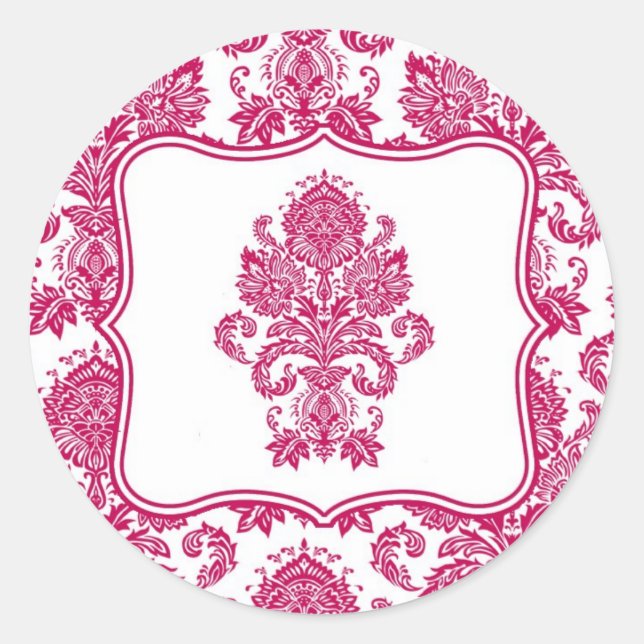 20 - 1,5 Umschlag Aufkleber Fusia White Damask Lac (Vorderseite)