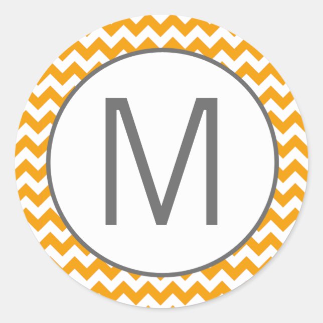 20 - 1,5 Umschlag Aufkleber Gelbgrau Zickzack (Vorderseite)