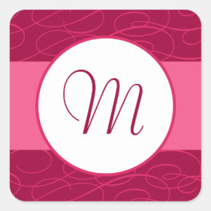 20 - 1,5" Umschlag Aufkleber Himbeere Rosa Schleif