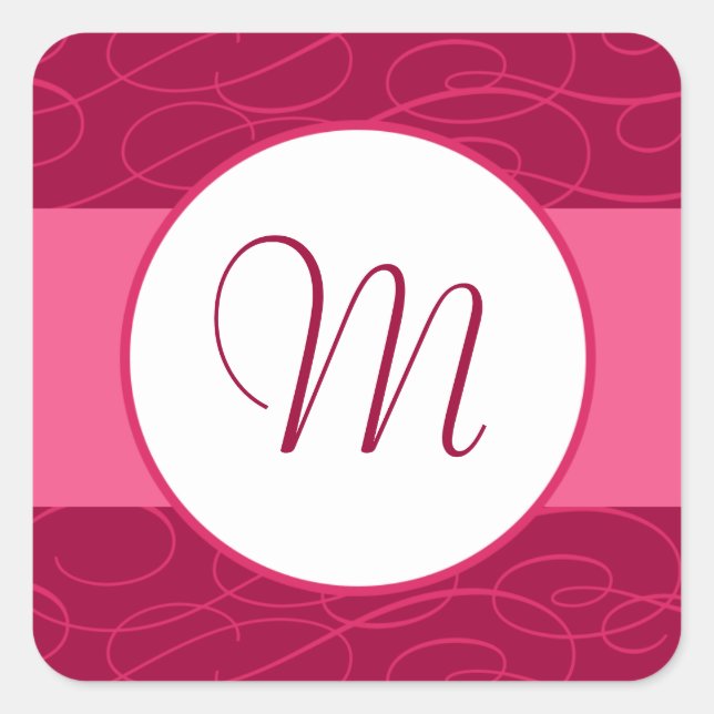 20 - 1,5" Umschlag Aufkleber Himbeere Rosa Schleif (Vorderseite)