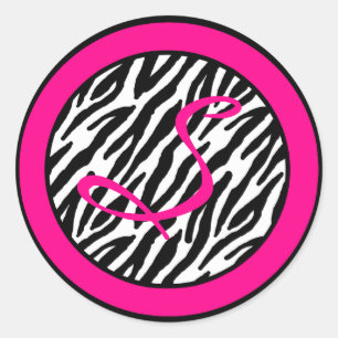 20 - 1,5" Umschlag Aufkleber Hot Pink Zebra Print